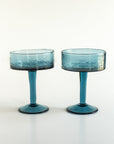 Handblown Hammered Coupe Cocktail Glass - Set of 2