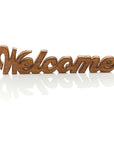 Handcarved Welcome Wooden Shelf Accent
