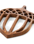 Wooden Trivet with Acorn Design