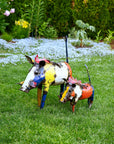 Colorful Recycled Oil Drum Wart Hog Sculptures
