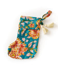 Mini Block-Printed Cotton Holiday Stocking