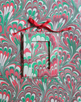 Holiday Picture Frame Ornament in Festive Marble