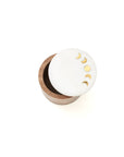 Indukala Moon Phase Round Keepsake Box - Wood, Marble, Brass