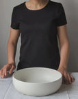 Hand-carved Stoneware Serving Bowl - 60 oz