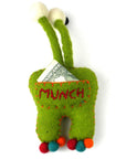 Green Bug-Eyed Felt Tooth Fairy Monster