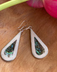 Teardrop Abalone and Mother of Pearl Drop Earrings