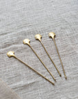 Large Brass Seashell Stirrers - Set of 4