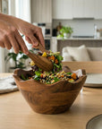 Acacia Wood Scallop Bowl