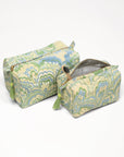 Seaglass Peacock Hand-Marbled Cosmetic Bag
