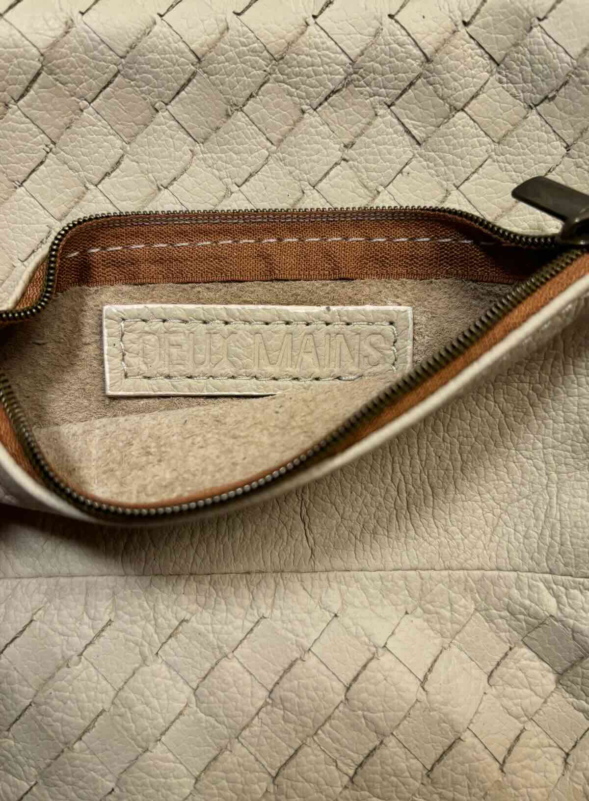 Woven Leather Large Pouch