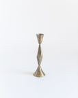 Metallic candle holder on a white background