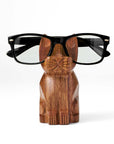 Cat Eyeglass Holder Wooden Stand