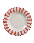 Red Stripe Ceramic Salad Plates - Set of 2