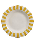 Yellow Stripe Ceramic Dinner Plates - Set of 4