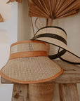 Sumi Leather and Cane Rattan Visor