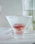 Pressed Clear Martini Glasses - Set of 4