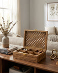 Mango Wood Trellis Keepsake Box