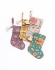 Mini Block-Printed Cotton Holiday Stocking