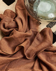 Coco Brown Hand Woven Linen Scarf