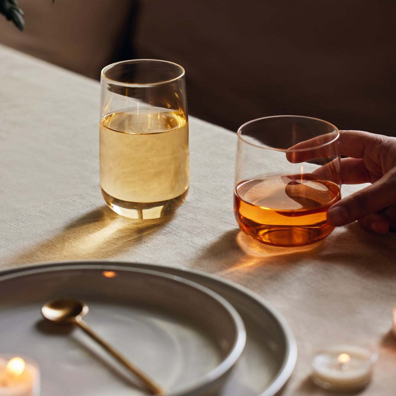 Cremini Tall Mouth-Blown Glass Cups - Set of 4
