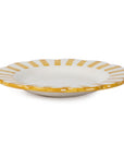 Yellow Stripe Ceramic Salad Plates - Set of 2