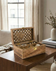 Mango Wood Trellis Keepsake Box