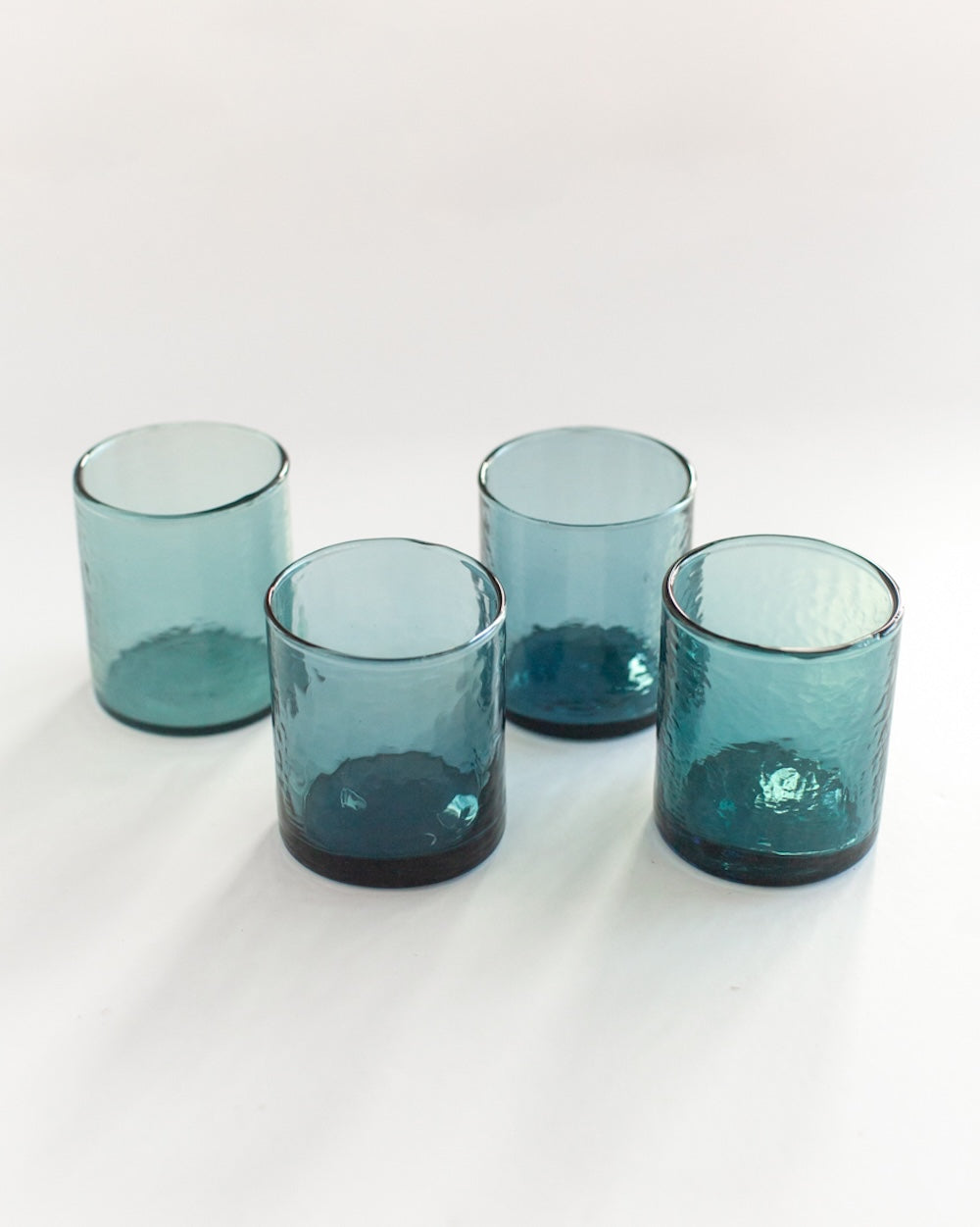 Recycled Hammered Glasses - Set of 4