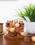 3D Tic Tac Toe Game Set - Handcrafted Wood