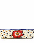 Handmade Pottery Dots & Flowers 9-inch Divided Platter - Encantada