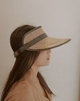 Sumi Leather and Cane Rattan Visor
