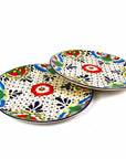 Dots and Flowers Dinner Plates, Set of Two - Encantada