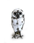 Recycled Metal Snowy White Owl
