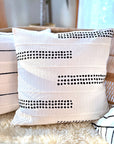 Boho Dots White Sadza Pillow Cover