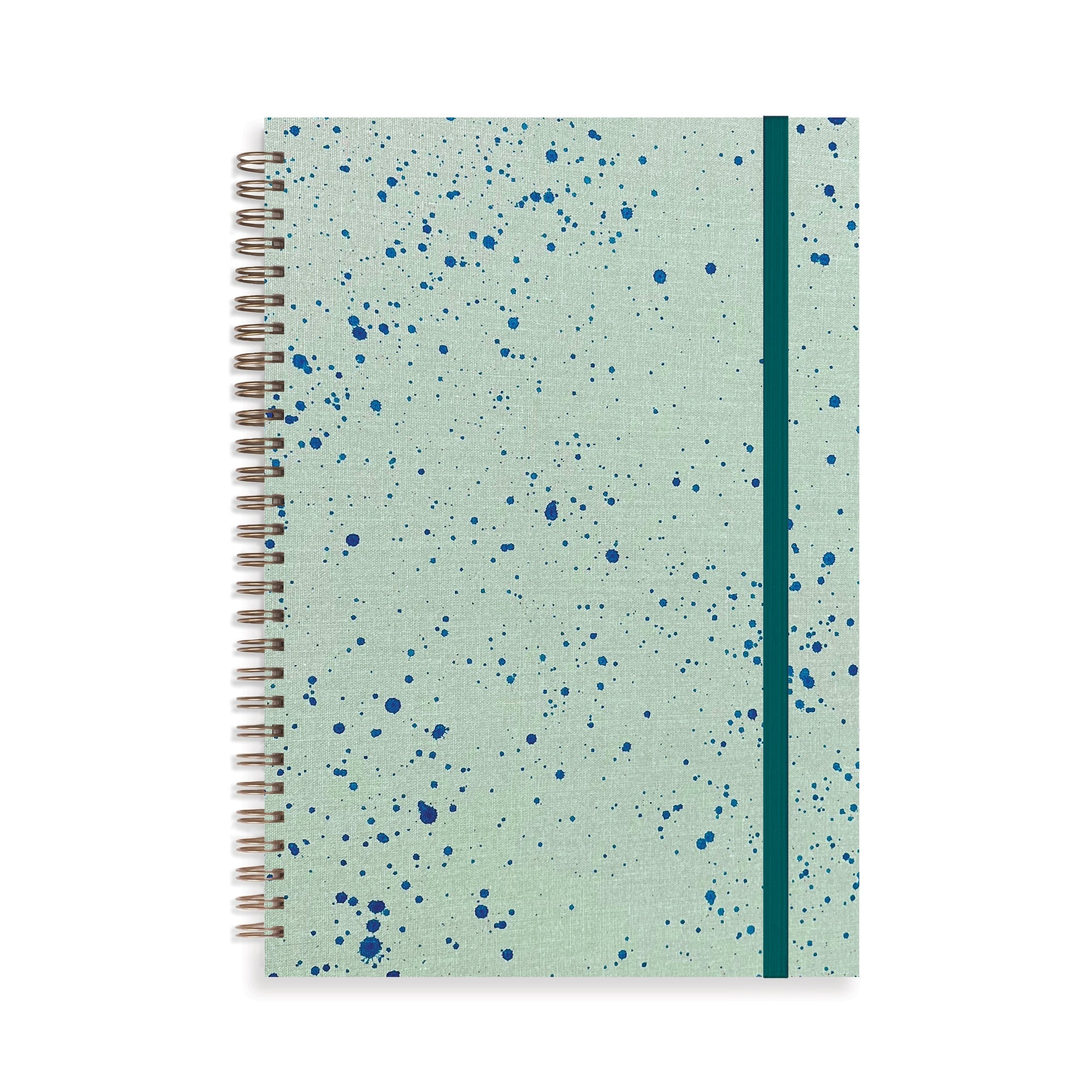 Notebook with a speckled design on a white background