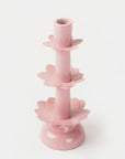 Lotus Bloom Tapered Pink Candleholders