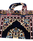 Navy Blue Rug Fabric Carpet Bag