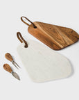 Marble and Acacia Wood Cutting Board - Set of 2