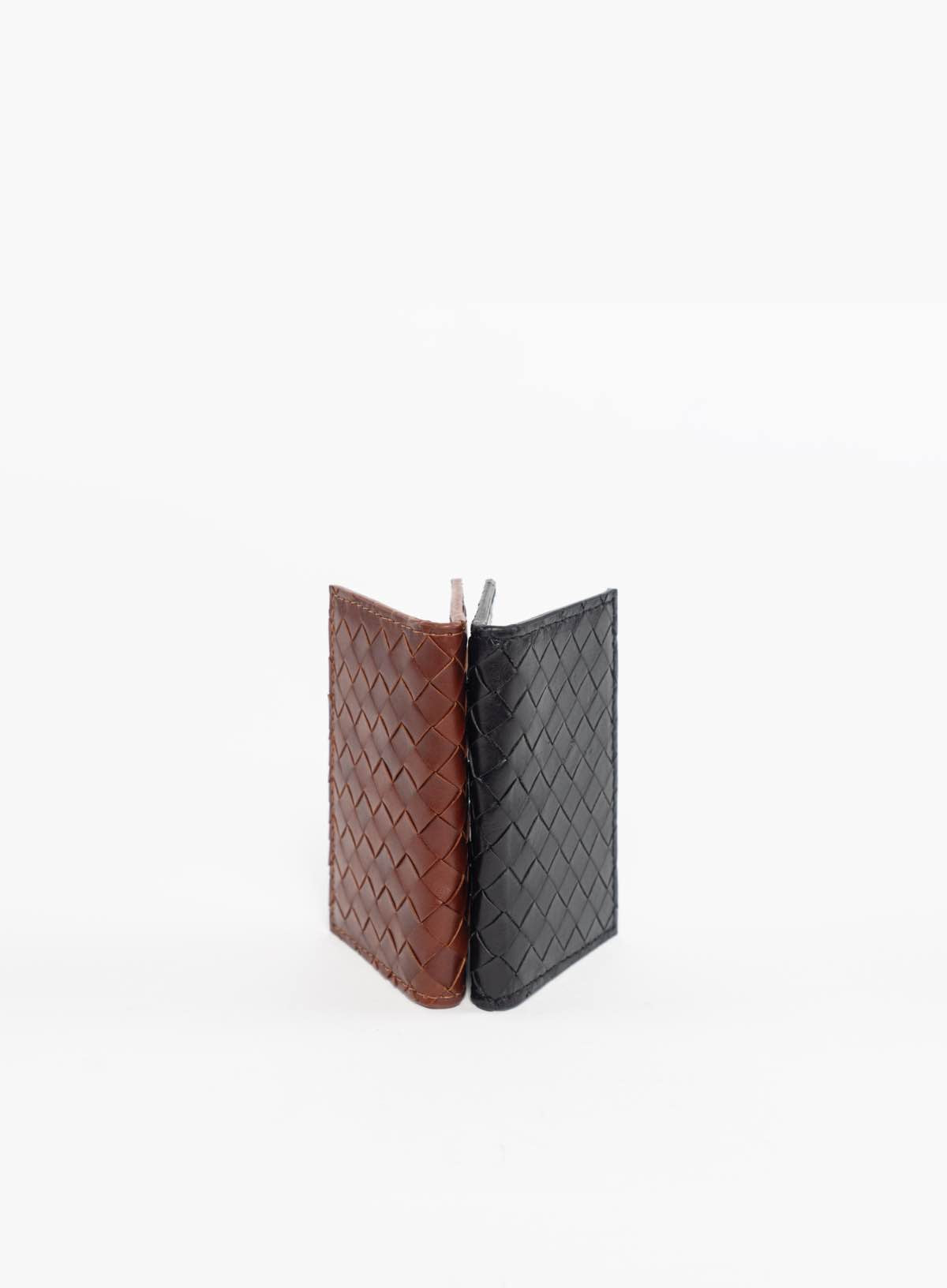 Woven Leather Card Holder