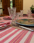 Andana Magenta Striped Tablecloth & Napkin Set