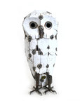 Recycled Metal Snowy White Owl