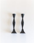 High Diamond Candlestands Black Finish - Set of 2