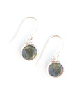 Sterling silver and semi-precious labradorite stone earrings.