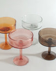 Handblown Hammered Coupe Cocktail Glass - Set of 2