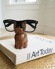 Cat Eyeglass Holder Wooden Stand