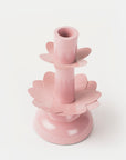 Lotus Bloom Tapered Pink Candleholders