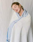 Ivory Blue Tribeca Turkish Towel