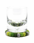 Hand Crafted Felt Ball Coasters from Nepal: 4-pack, Chakra Greens - Global Groove (T)