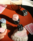 Pink & Black Gemstone Dice - Set of 2