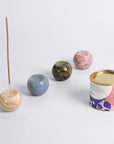 Gemstone Sphere Incense Holder - Rhodonite Pink