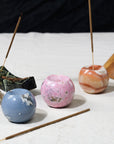 Gemstone Sphere Incense Holder - Rhodonite Pink